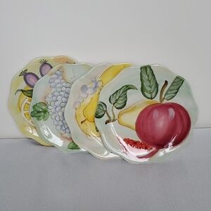 A La Carte Ambiance Collections Fruit Themed Dessert Plates - Set of 4